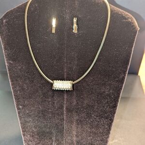 Gold-Tone Crystal Accent Tube Necklace- Women Jewelry